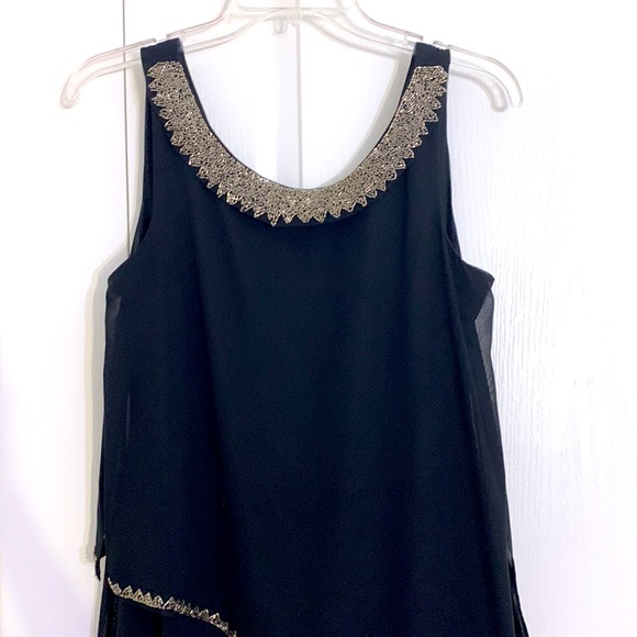 Mid length black beaded formal dress - Picture 2 of 4
